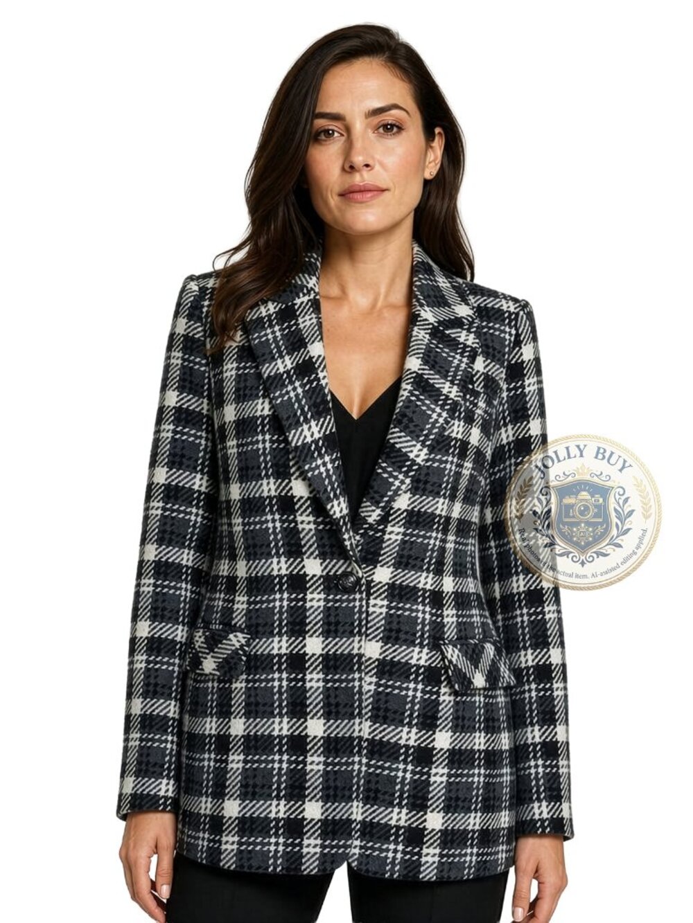 Elie Tahari Women’s Blazer Woven Tweed Classic Plaid Suit Jacket Size S NEW